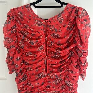 Free people coral cinched maxi dress size XL